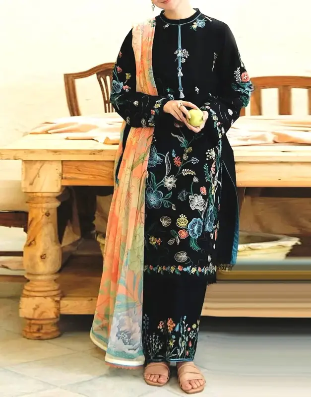 Embroidered Lawn Dress 2025 with Digital Print Diamond Lawn Dupatta