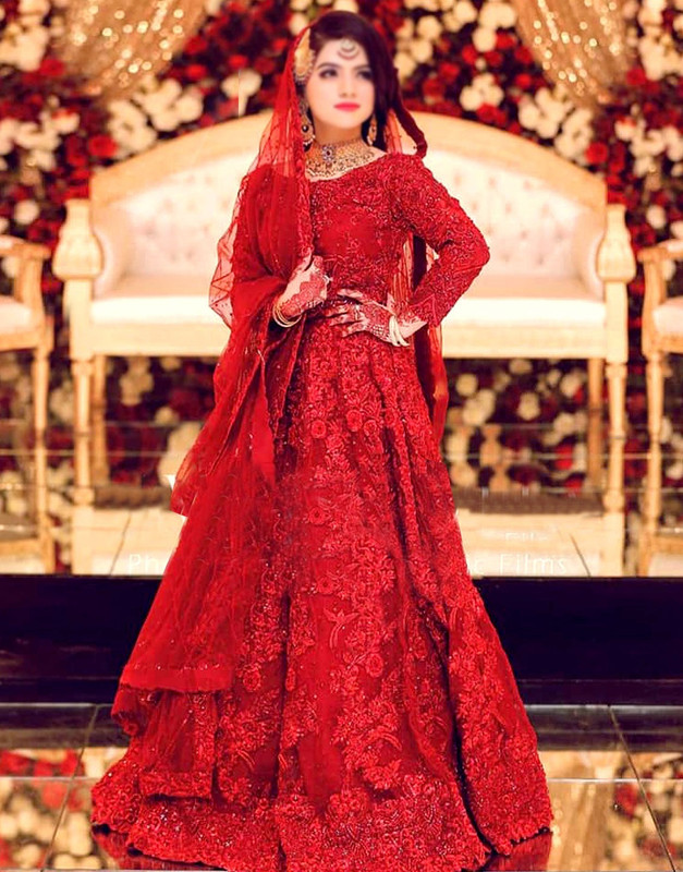 3D & Handwork Heavy Embroidered Net Bridal Maxi Dress 2025