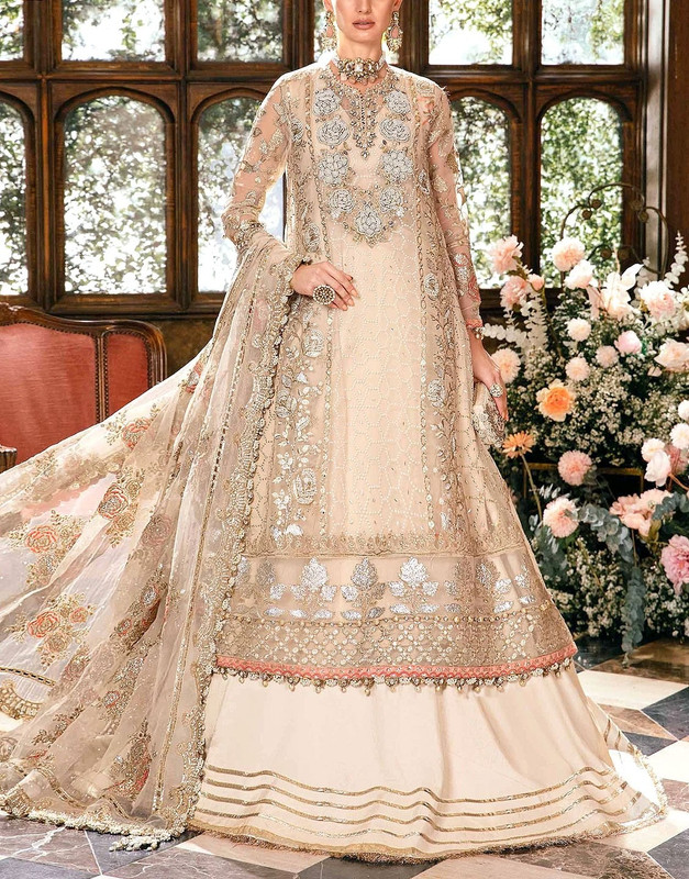 Luxurious Handwork Heavy Embroidered Organza Bridal Dress 2026