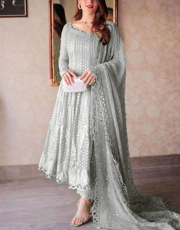 Heavy Embroidered Formal Chiffon Wedding Dress 2026